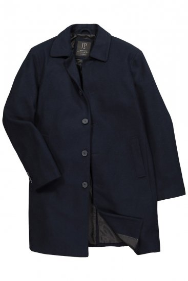 JP1880 795116 Déperlant Manteau en laine Bleu marine - Vestes - Vestes Homme Grandes Tailles