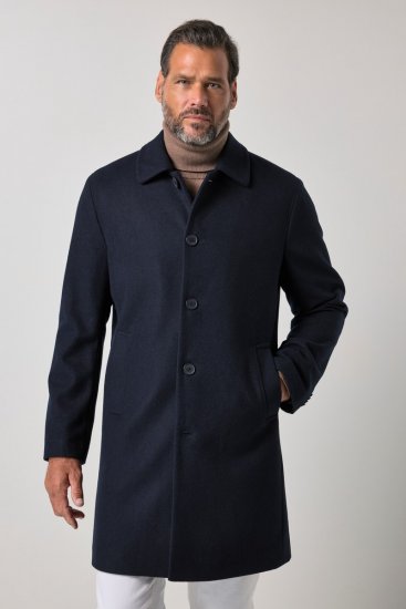 JP1880 795116 Déperlant Manteau en laine Bleu marine - Vestes - Vestes Homme Grandes Tailles