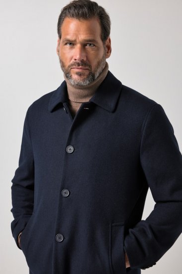 JP1880 795116 Déperlant Manteau en laine Bleu marine - Vestes - Vestes Homme Grandes Tailles
