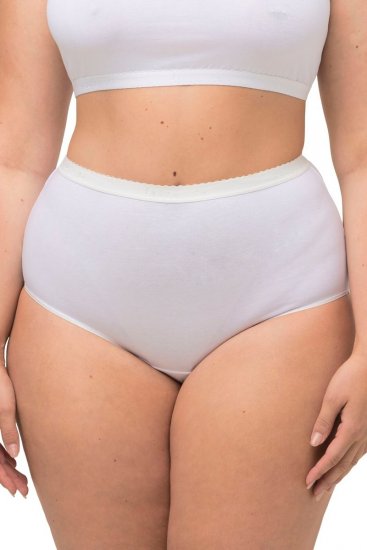 Ulla Popken 795269 Culottes taille haute lot de 3 Blanc - Culottes - 