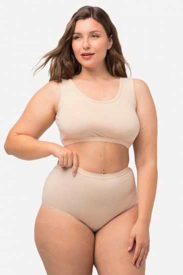 Ulla Popken 795269 Culottes taille haute lot de 3 Blanc cassé - Culottes - 