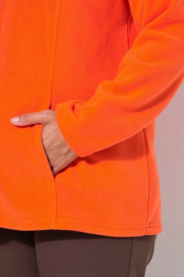 Ulla Popken 796970 Veste polaire légère Rouge orangé - Vêtements en laine polaire - 