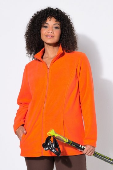 Ulla Popken 796970 Veste polaire légère Rouge orangé - Vêtements en laine polaire - 