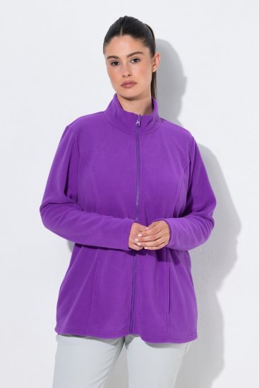 Ulla Popken 796970 Veste polaire légère Violet foncé - Vêtements en laine polaire - 
