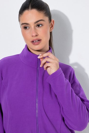 Ulla Popken 796970 Veste polaire légère Violet foncé - Vêtements en laine polaire - 