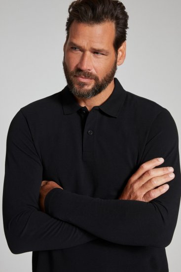 JP1880 799230 Polo à manches longues Noir - Polos - Polos homme grande taille