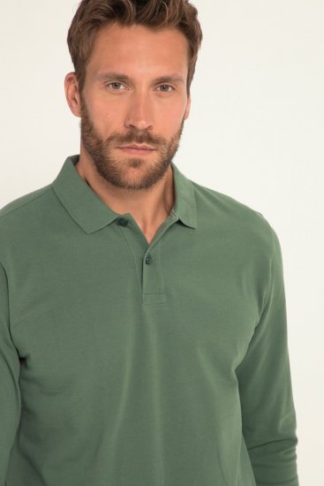 JP1880 Polo Shirt Long Sleeve Pique Cactus - Polos - Polos homme grande taille
