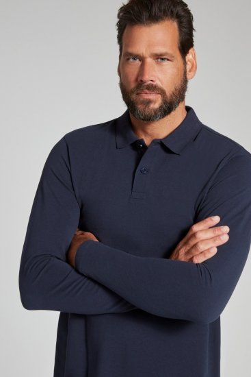 JP1880 799230 Polo à manches longues Bleu marine - Polos - Polos homme grande taille
