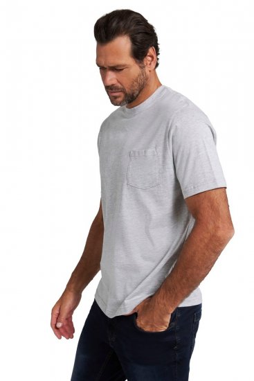 JP1880 799997 T-shirt avec poche poitrine Gris chiné - T-shirts - T-shirts Homme Grande Taille