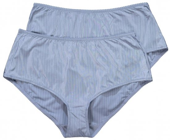 Ulla Popken 800279 Culottes à rayures lot de 2 Bleu clair - Culottes - 