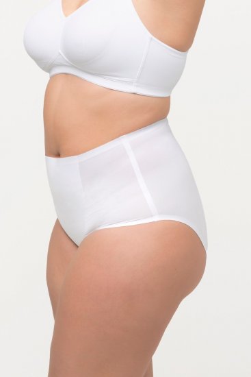 Ulla Popken 800498 Culotte gainante taille haute Blanc - Lingerie gainante - 