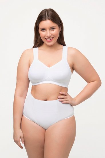 Ulla Popken 800498 Culotte gainante taille haute Blanc - Lingerie gainante - 