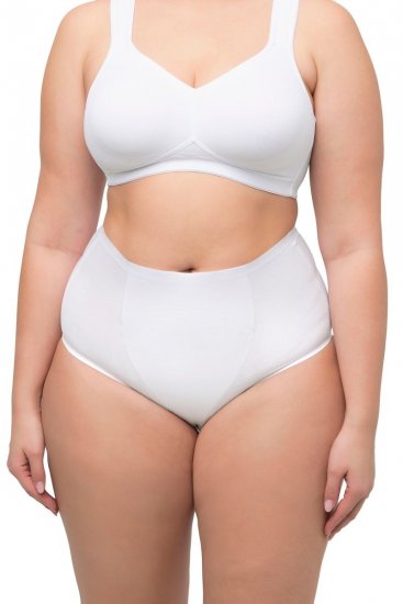 Ulla Popken 800498 Culotte gainante taille haute Blanc - Lingerie gainante - 