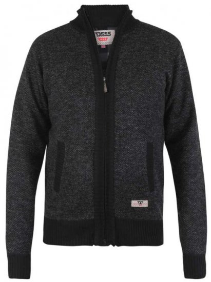 D555 Cavendish Black Jumper With Bonded Fleece Lining And Pocket - Sweatshirts & hoodies - Sweatshirts/Hoodies grande taille homme