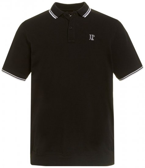 JP1880 802789 Polo à col contrastant blanc Noir - Polos - Polos homme grande taille