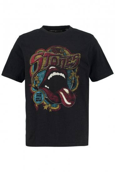 JP1880 Rolling Stones Graphic Band T-Shirt Black - T-shirts - T-shirts Homme Grande Taille