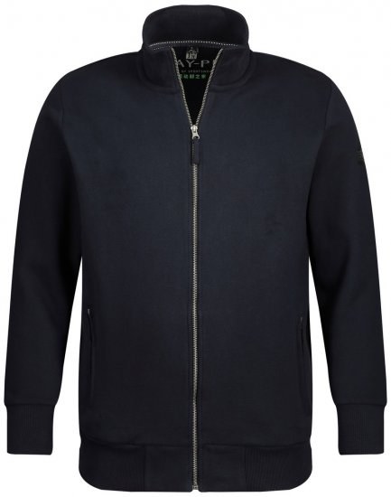 Jay-Pi 804180 Veste sweat à col montant Bleu marine - Sweatshirts & hoodies - Sweatshirts/Hoodies grande taille homme