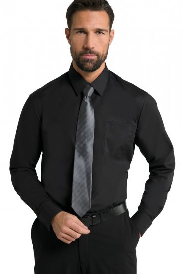 JP1880 Shirt Business Kent Collar Long Sleeve Black TALL - VÊTEMENTS HOMME MT-6XLT - Vêtements Tall Homme