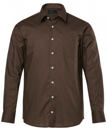 JP1880 Shirt Business Long Sleeve Brown - Chemises - Chemises Grandes Tailles Hommes