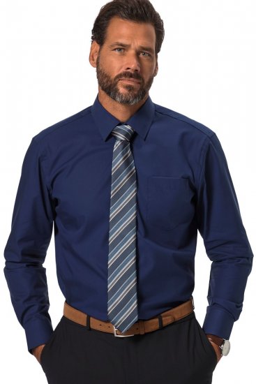 JP1880 804890 Chemise business sans repassage manches longues Bleu marine TALL - TALL chemises - Chemises TALL grande longueur