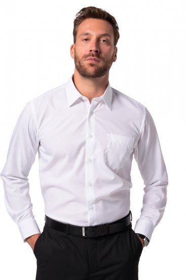JP1880 804890 Chemise business sans repassage manches longues Blanc - Chemises - Chemises Grandes Tailles Hommes