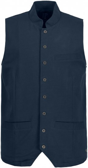 JP1880 Mottled Stretch Knit Stand-up Collar Vest Navy Blue - Vestes - Vestes Homme Grandes Tailles