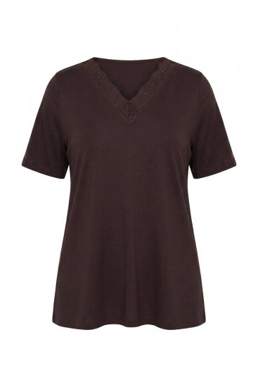 Ulla Popken 806944 Pyjama à manches courtes Marron - Pyjamas/vêtements de détente - 