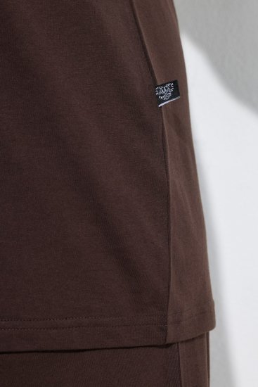 Ulla Popken 806944 Pyjama à manches courtes Marron - Pyjamas/vêtements de détente - 