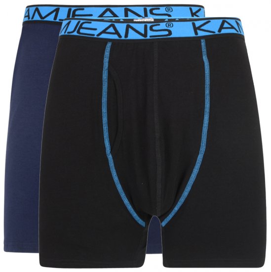 Kam Jeans Boxershorts Black and Navy 2-Pack - Sous-vêtements & bain - Sous-vêtements Grande Taille