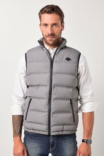 JP1880 Quilted Vest Outdoor Stand-up Collar Grey - Vestes - Vestes Homme Grandes Tailles