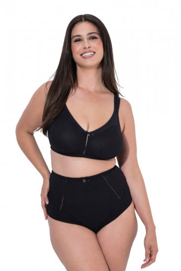 Ulla Popken 809385 Culotte gainante en dentelle Noir - Lingerie gainante - 