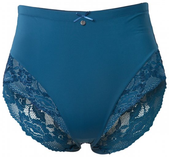 Ulla Popken 809385 Culotte gainante en dentelle Pétrole - Lingerie gainante - 
