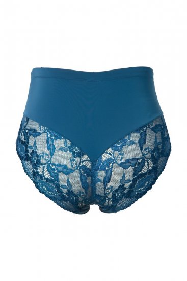 Ulla Popken 809385 Culotte gainante en dentelle Pétrole - Lingerie gainante - 