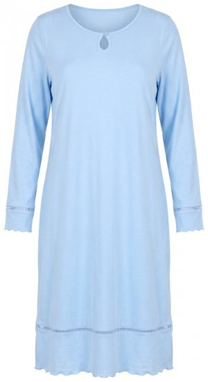 Ulla Popken 810581 Chemise de nuit en dentelle Bleu clair - Chemises de nuit - 