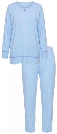 Ulla Popken 810592 Pyjama en dentelle Bleu clair - Pyjamas/vêtements de détente - 