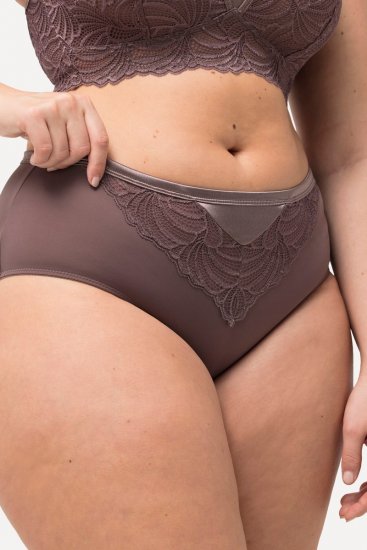 Ulla Popken 811602 Culottes en dentelle Marron - Culottes - 
