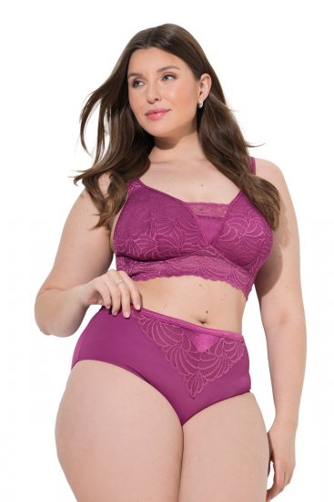 Ulla Popken 811602 Culottes en dentelle Violet foncé - Culottes - 