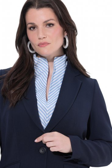 Ulla Popken 811944 Blazer classique Bleu marine - Blazers - Blazers grande taille pour femme