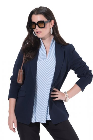 Ulla Popken 811944 Blazer classique Bleu marine - Blazers - Blazers grande taille pour femme
