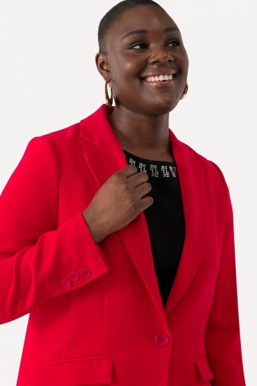 Ulla Popken 811944 Blazer classique Rouge - Blazers - Blazers grande taille pour femme