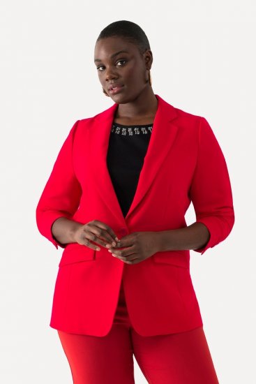 Ulla Popken 811944 Blazer classique Rouge - Blazers - Blazers grande taille pour femme