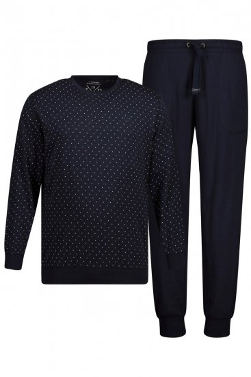 JP1880 Pyjamas Two-piece Long Sleeve and Long Trousers Navy - Sous-vêtements & bain - Sous-vêtements Grande Taille