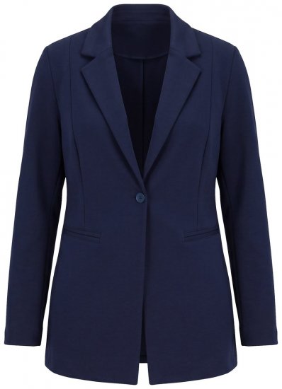 Ulla Popken 812754 Blazer en jersey punto di Roma Bleu marine - Blazers - Blazers grande taille pour femme