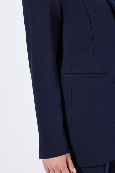 Ulla Popken 812754 Blazer en jersey punto di Roma Bleu marine - Blazers - Blazers grande taille pour femme