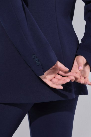 Ulla Popken 812754 Blazer en jersey punto di Roma Bleu marine - Blazers - Blazers grande taille pour femme