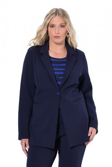 Ulla Popken 812754 Blazer en jersey punto di Roma Bleu marine - Blazers - Blazers grande taille pour femme