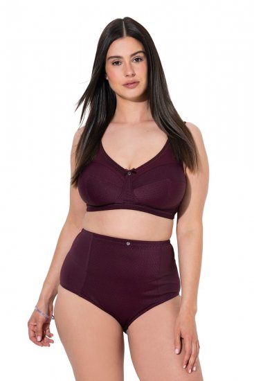 Ulla Popken 813137 Culotte gainante taille haute Bordeaux - Lingerie gainante - 