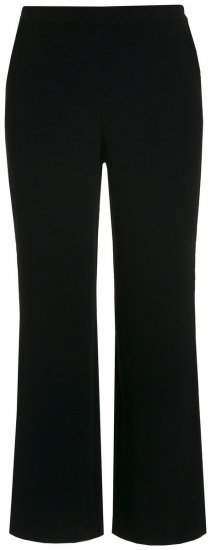 Ulla Popken 813306 Pantalon de tailleur large à taille élastique Noir - Pantalons en tissu - Pantalons fluides femme grande taille