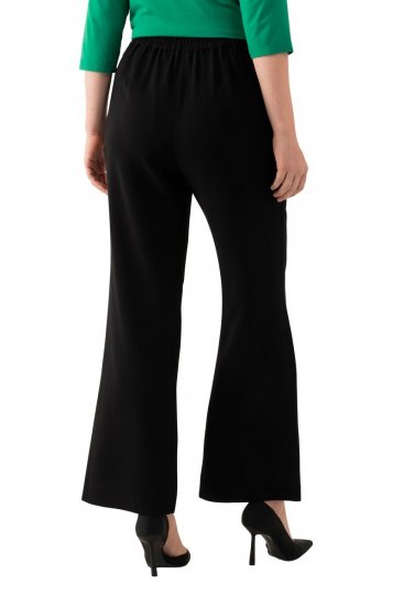 Ulla Popken 813306 Pantalon de tailleur large à taille élastique Noir - Pantalons en tissu - Pantalons fluides femme grande taille