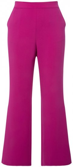 Ulla Popken 813306 Pantalon de tailleur large à taille élastique Magenta - Pantalons en tissu - Pantalons fluides femme grande taille